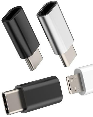 Adaptador Micro USB a USB C macho (lote de 3) para iPhone 16 15 Pro Max Compatible con Samsung para iPad para Apple Tipo C Conector Cable Convertidor MicroUSB hembra Adaptadores Compacto Tableta