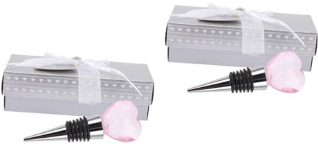 PRETYZOOM 2St Weinverschluss aus Kristall in Herzform Weinsparverschluss Herz Weinflaschenverschluss Stopper hochzeitsdeko hochzeitsdeco Weinstopfen aus Kristall Flaschenverschluss aus Glas