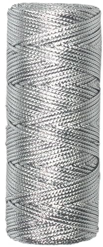 1,5 mm Silber Metallic Kordel 100 m, Silber Kordel, Silber Garn zum Basteln, Unelastische Schnur für DIY Basteln, Hochzeit Dekoration Verpackung Geschenkverpackung (Silber)