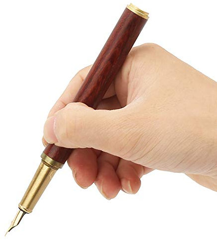 TianTianLian Premium Business Gifts, Rosewood Luxury Fountain Pen with 0.5mm Nib, Refillable Ink Cartridge, for Students and Calligraphy Practice