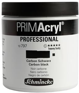 Schmincke - PRIMAcryl® Professional feinste brillante Acrylfarbe, Carbonschwarz, 237 ml Tiegel, 13 797 053, Premiumacrylfarbe, Acrylmalerei, Profi-Qualität