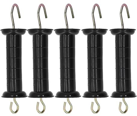 Electric Fence Insulators, Fence Insulators Fence Gate Handle with Metal Hook 5Pcs for Farm Pasture