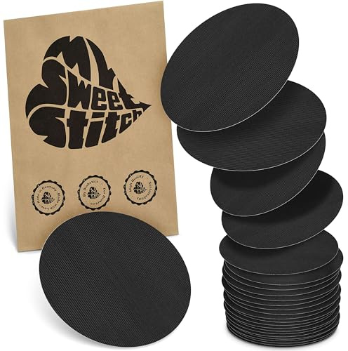 MySweetStitch 25 Fixierpflaster für CGM-Sensoren rund Black | Hilft gegen vorzeitiges Ablösen, wasserfest und schnell trocknend, hautfreundlich, bis zu 15 Tage Halt