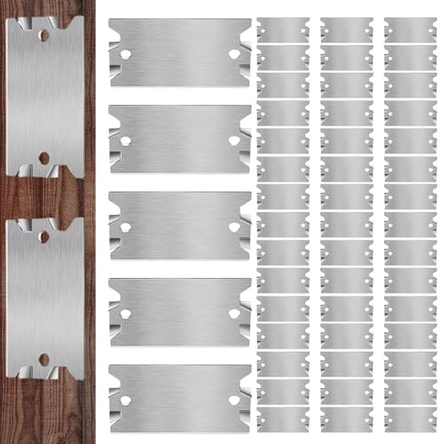 Metal Cable Protector Plate - 50PCS Anti Nail Shield, Heavy-Duty Stud Protection Plate | 1.5x2.5Inch Steel Wall Plates, Plumbing Pipes Nail Stopper Guard, Electrical Wiring Safety,