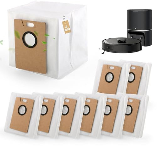 RongZy 8 Pièces Sacs à Poussière pour Tapo RV30 Max Plus/Tapo RV20 Max Plus Sacs à Poussière de Rechange pour RVA202 Robot Aspirateur Accessoires (3L)