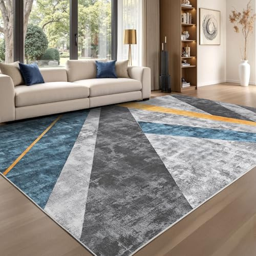 Sour Lemon Rugs Living Room Large 160x230 - Machine Washable Rug - Area Rugs for Bedroom - Large Boho Rug Vintage Rugs Anti Slip Fluffy Carpet for Living Room, Bedroom
