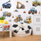 WandSticker4U®- Wandtattoo Kinderzimmer Junge FAHRZEUGE XXL I Wandsticker Auto Baustelle Bagger Traktor Kran Babyzimmer I Wandaufkleber Kinderzimmer Deko Junge Möbel Aufkleber GROß