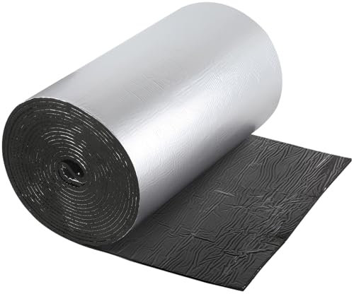 Self Adhesive Reflective Aluminium Foam Insulation 7mm Thick with Tin Foil Radiator Sound Deadening Mat for Floor Roof Garage Door 10mx50cm