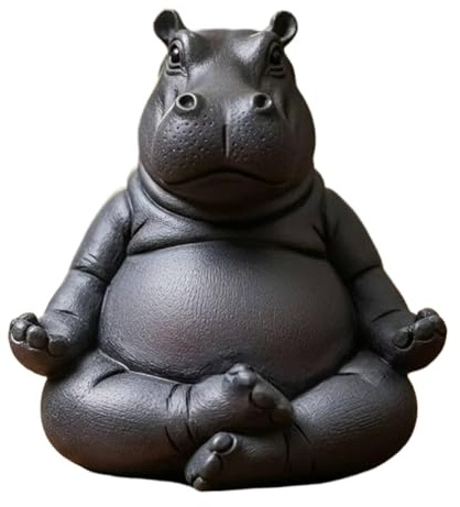 Hippo -Yoga -Figur Lustige Hippo -Statue Serene Home Resin Hippo Yoga Ornament (D)
