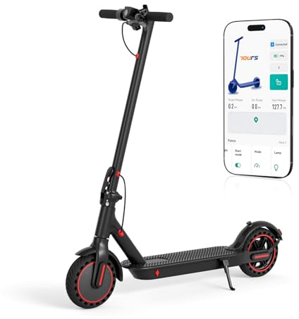 Elektroroller mit Straßenzulassun, 8,5 Zoll Elektroroller MAX 30 KM Reichweite, Faltbarer E-Roller mit inklusive Sperrfunktion, Blinker und APP, Elektroscooter Erwachsene für Stadt und Land Pendeln