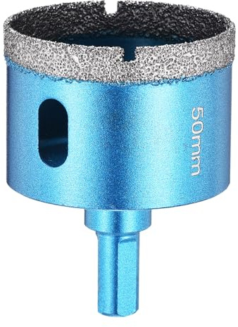 PATIKIL 2 Diamond Hole Saw 50mm 3-Flat Shank Blue | Diamond Tip Hole Cutter for Hand Drilling Ceramic Porcelain Marble Tiles Stone Brick Hard Material