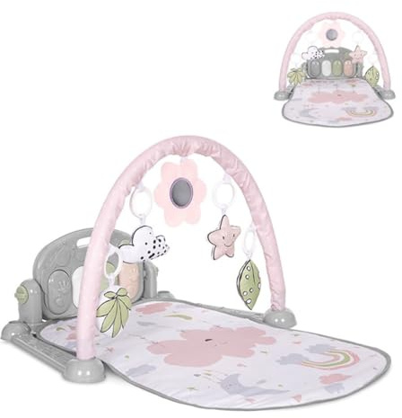 Lorelli Spielbogen mein erstes Klavier Krabbeldecke, Musik, Piano, Plüschfiguren rosa