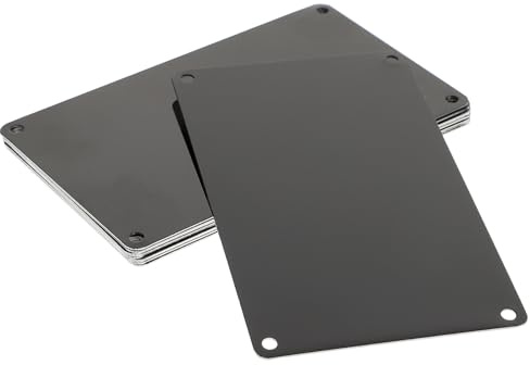 SHERCHPRY 10 Pcs Black Oxidized Aluminum Blank Metal Door Plates 100x60mm 0.5mm 4 Holes Multi-Function Engraving Name Signs for Office Hotel Door Supplies