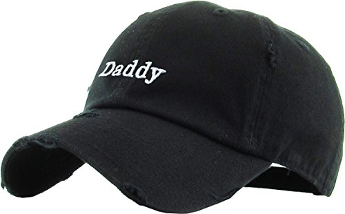 KBETHOS KBSV-083V BLK Papa Papa Hut Vintage Distressed Baseball Cap Polo-Stil einstellbar