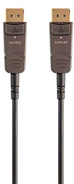 Monoprice DisplayPort Cable - 50 feet | 32.4Gbps, 8K@30Hz, 5K@60Hz, 4K@120Hz, Fiber Optic, AOC - SlimRun AV Series