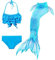 shepretty Meerjungfrau Schwanz mit Bikini-Set für Mädchen Schwimmen Kostüme Cosplay,wpDH06+46,140