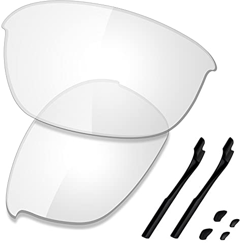 Saucer Premium-Ersatzgläser und Gummi-Kits für Oakley Half Jacket 2.0 OO9144 Sonnenbrillen High Defense - HD Clear Non Polarisiert