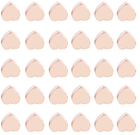 GOIYZTTR 20pcs Heart Beads Metal Heart Shaped Beads Gold Plated Beads Metal Beads for DIY Jewelry Making and Other Craft Work 4.5x5x2.5mm/Rose Gold