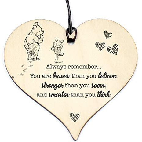 WINNIE THE POO QUOTE Birthday/Christmas/Anniversary Love Plaque Sign Friendship Wood Heart #812