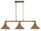 LEDSone Industrial 3-Way Steampunk Pipe Ceiling Light ‎Brushed Copper Vintage Metal Pendant Fixture with Cone Lampshades E27 Base – Ideal for Kitchen, Bar, Café, Living Room