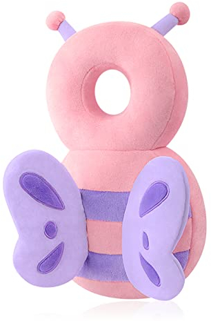 JINYJIA Almohada Protección para la Cabeza del Bebe, Protector de Cabeza de Bebé Ajustables, Suave Anti-Caídas Soporte para la Cabeza del Bebé, para Edad 4-24 Meses Bebé,Mariposa