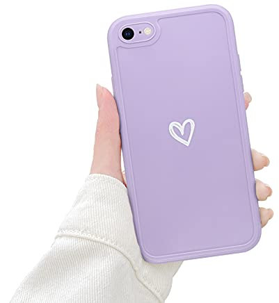 Newseego Morbido TPU Custodia Compatibile per iPhone 7/8 Se, Carino Heart iPhone 7/8 Se Cover Case per Cellulare per Ragazze Protettivo Custodia in Antiurto Sottile iPhone 7/8 Se-Viola