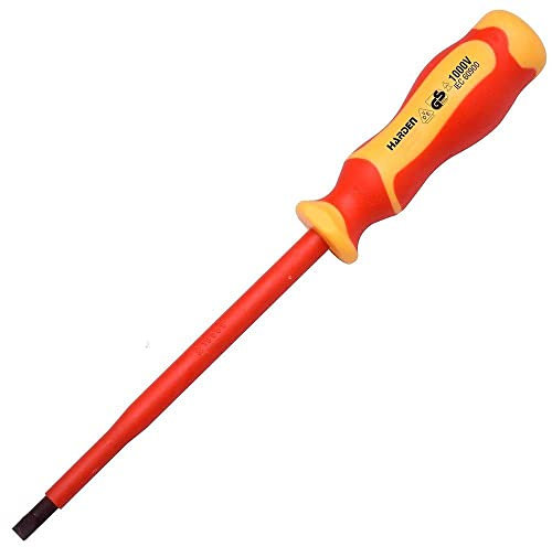HARDEN 801103 Professional Electrician VDE Insulated 1000V Screwdriver, Slotted 3mm, 195mm Long