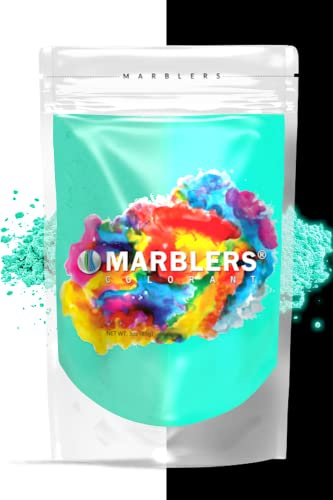 MARBLERS Glow in the Dark Mica Powder [Glow Lagoon] 3oz (85g) | UV Glow Pigment | Non-Toxic | Blacklight Luminous Dye for Nail Polish, Resin, Acrylic Paint, Epoxy, Soap, Candle, Slime | Cruelty-Free