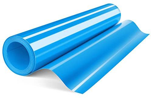 HTVDIY Heat Transfer Vinyl Rolls,12×12ft Blue HTV Iron On Vinyl for T Shirts