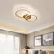 Becailyer Moderne LED-Deckenleuchte, 40 W Unterputz-Deckenleuchte mit zwei Ringkreisen, goldene Acryl-Kronleuchter-Leuchten für Wohnzimmer, Schlafzimmer, Küche, 6000 K Kaltweiß