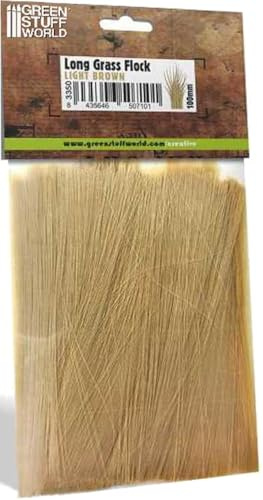 Green Stuff World Long Grass Flock 100 mm - Light Brown