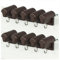 KLEMMFLEX 5 paia di ganci per finestra marrone, stabili, regolabili, senza foratura, per appendere finestre e rullo di bambù alla finestra in PVC o alla porta del balcone in PVC