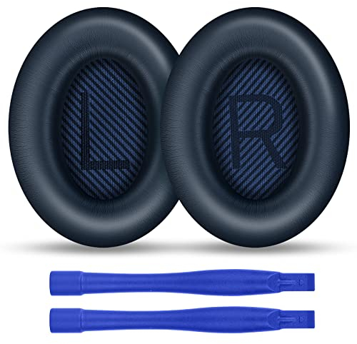 Ainiv 1Pair Ear Pads Cushions Replacement for Bose QuietComfort 35 (QC35) and Quiet Comfort 35 II (QC35 II) Over-ear Headphones, Soft Leather Headphones Replacement Earpads Ear Cushion, Blue+Black