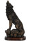 H&W 26.7cm H Wolf Statue,Harz Skulpturen für Männer,Tier Wolf Figuren, Nordischer Stil Statue Sammelfiguren für Home Büro Wohnzimmer Bücherregal Tabelle Desktop-Dekor