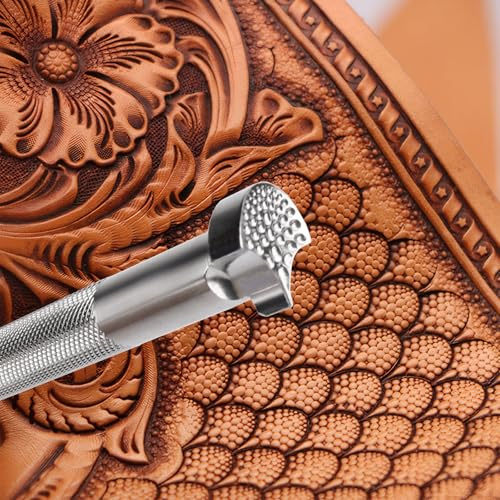 Singring Drachenschuppe Stempel Leder Stamping Werkzeug Strukturierte Griff Professionelle 304 Edelstahl Lederwaren Carving Werkzeuge
