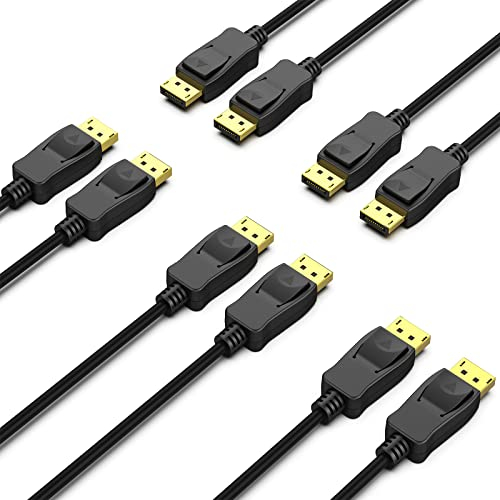 BENFEI Câble DisplayPort vers DisplayPort 1,8 m, 5 Paquet câble DP vers DP mâle vers mâle, cordon plaqué or, prend en charge 4K@60Hz, 2K@144Hz Compatible pour Lenovo, Dell, HP, ASUS et plus