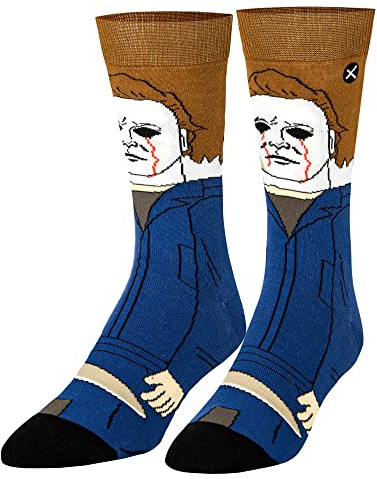 Odd Sox, Chucky Doll Fun Socks for Men Women, Crew, Large, Horror Movie Styles, Michael Myers 360, Large