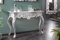 LEBENSwohnART Barocke Konsole Kingdom 110cm Silber Konsolentisch Schminktisch Design handgearbeitet