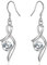 Sterling Silver Drop Earrings for Women, Silver Dangle Earrings with Cubic Zirconia │Linear Forever Love Hypoallergenic Earring for Sensitive Ears│Birthday Anniversary Christmas Jewellery Gift Silver