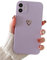 ZUKKASHAN Compatible with iphone 11 Case for Women Girls 6.1-Inch, Soft Liquid Silicone Bronzing Love- Heart Pattern Slim Thin TPU Shockproof Case for iphone 11 (Purple)