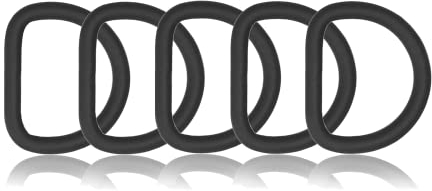 D-Ring aus Zink mit Silikon-Beschichtung 25mm, 5er Set, Materialstärke 4 mm, DIY Hunde-Halsband, nichtrostend, Ideal mit Paracord 550, Farbe: Schwarz