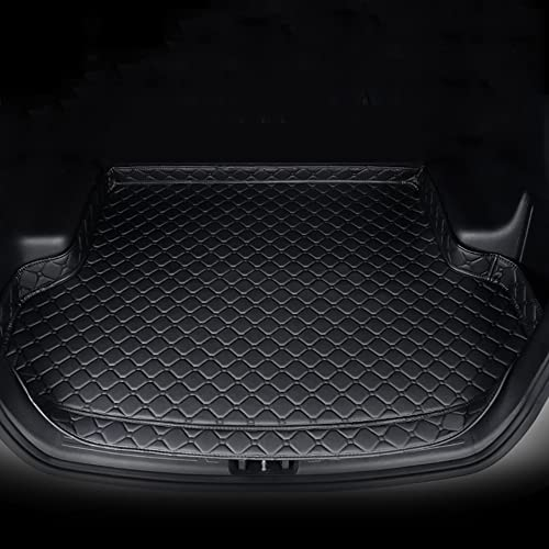 ZIAMOO Auto Leder Kofferraummatten für VW Tiguan II Allspace 7-seat 2017 2018 2019 2020 2021 2022, Cargo Teppich Kratzfest rutschfest Laderaumwanne Car Innenraum ZubehöR,Black Black line