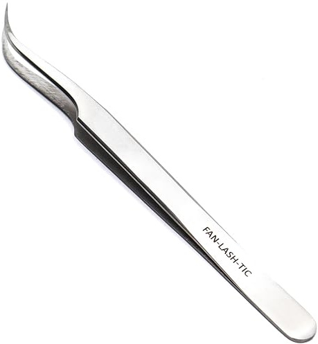 LLBA Wimpernpinzette, Faserspitzengriff (Silber, Fan-lash-tic)