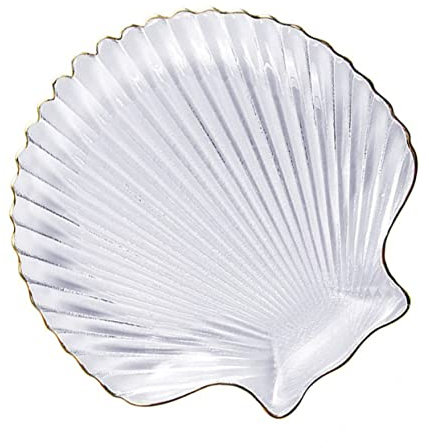 Cabilock 1stk Schale Aus Glas Nautische Glasplatten Schmucktablett Nautischer Servierfach Muschelförmige Platte Hülse Themen Schmuckhalter Weißes Geschirr Ringschale Einzigartig Salat