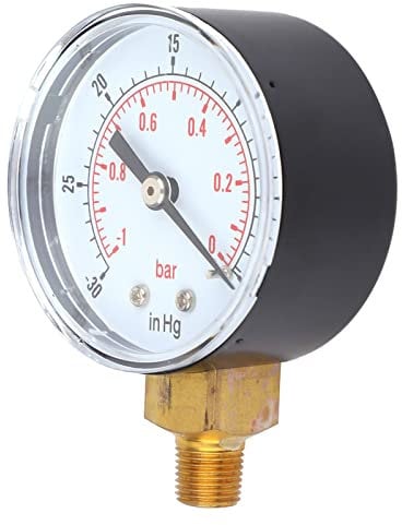 Gavigain Vacuum Gauge, Vacuum Pressure Gauge Vacuum Gauge Pump for Air Water Oil, Pneumatic Air Compressor, Hand Pump, Valve Test, Vacuum Gauge Bottom Connect