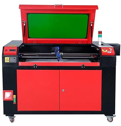 100W CO2 Laser Graviermaschine 900x600mm Lasergravur Maschine Laser Cutter Laser Engraver Graviergerät Laserschneider 800mm/s USB Ruida/LightBurn für Holz/Papier/Kunststoff/Leder/Keramik/Harz usw.