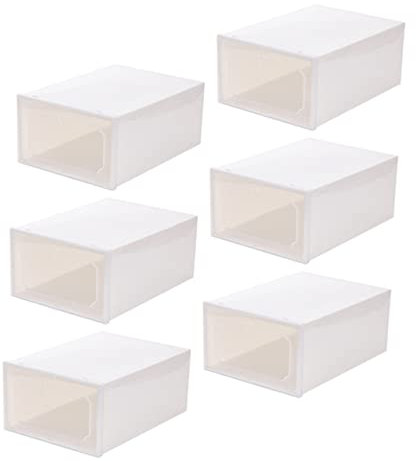 Ciieeo 6pièces Boîte à Chaussures Pour Femmes Design Simple Avec Fenêtre Transparente Pour Rangement De Chaussures Et Protection La Saleté