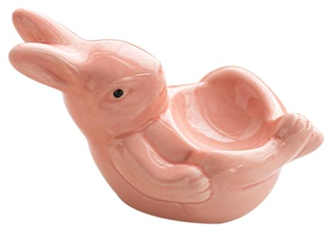 IMIKEYA Kaninchen-Keramik-Eierbecher basteln Ostern osterbasteln eierpochierbecher hartgekochter Eierhalter aus Keramik langlebiger Eierbecher Hase Container Kunsthandwerk