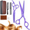 Purple Dragon Friseurschere Set 5,5 Zoll Lila Haarschneideschere Set (Haarschere & Effilierschere) mit 2 Kamm Haar Bart Trimmen Formung Pflege für Männer Frauen Familie Barbier Friseur Anfänger