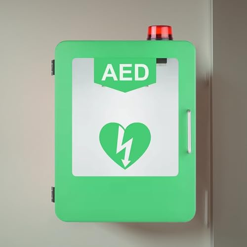 Casillero desfibrilador DEA para el hogar Gabinete desfibrilador externo automático Kit de primeros auxilios para montaje en pared con alarma Se adapta